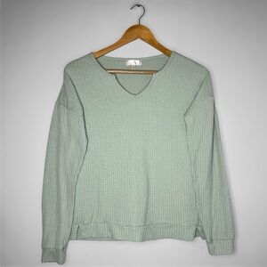 Mint Green V-Neck Kids Sweater